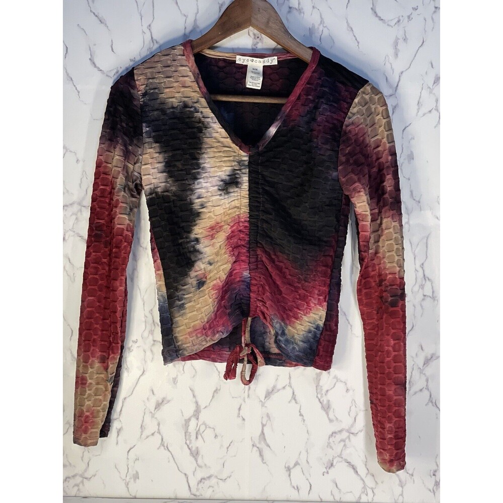 Eye Candy Honey Comb Women’s Scrunch Blouse Size Medium